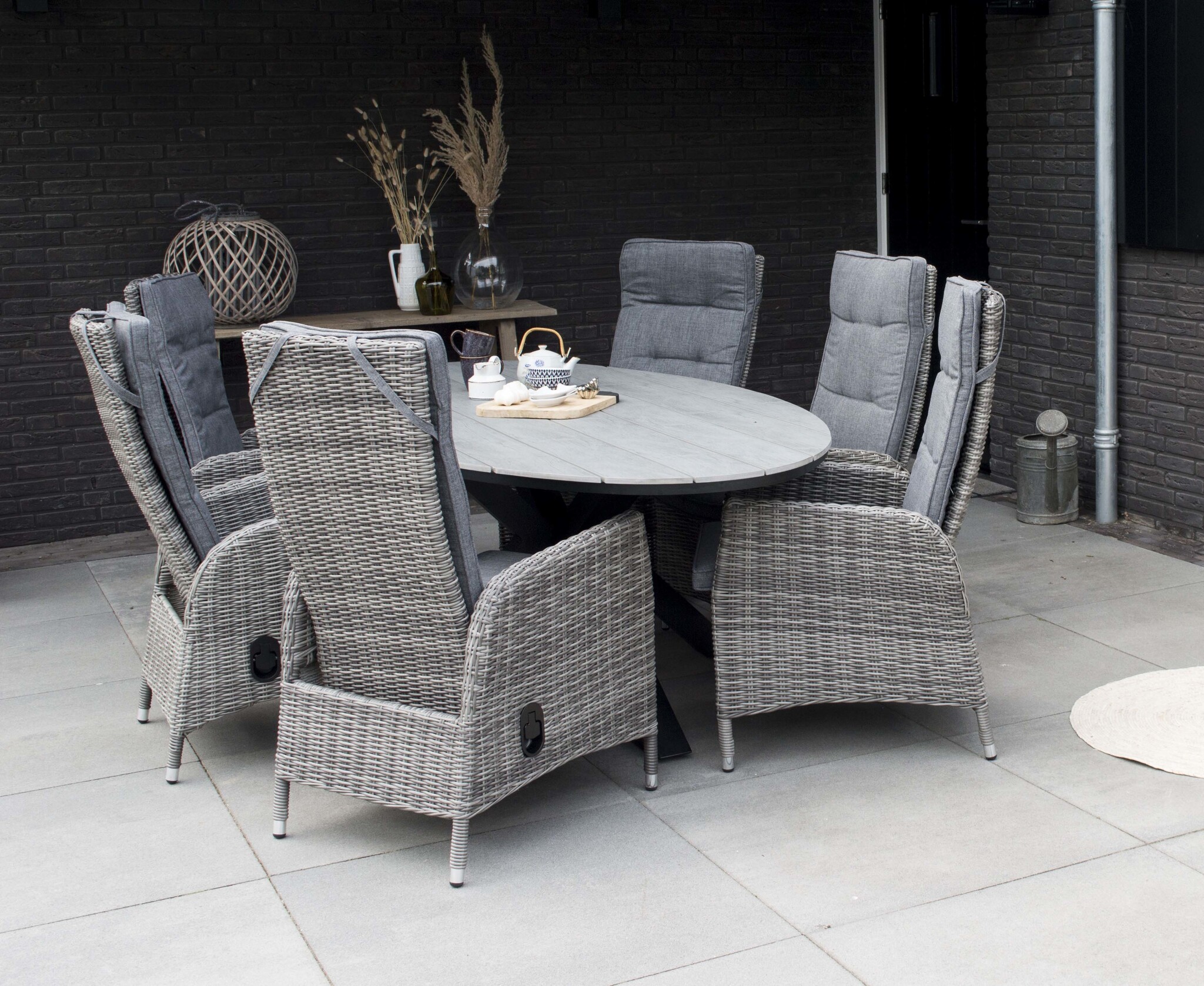 Gartenmöbel-Set Grau