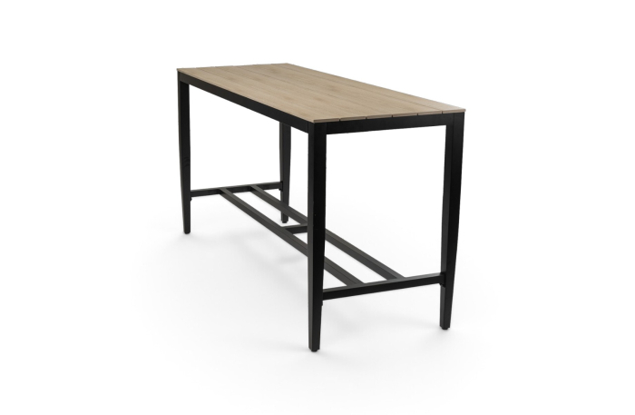 Rechthoekige bartafel cyprus wood black polywood aluminium