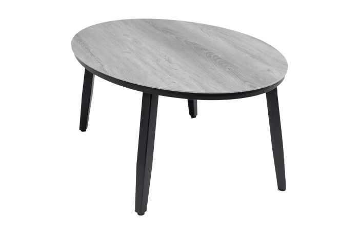 Grijze ovale bijzettafel voor buiten - modern & stijlvol - Mykonos ovale bijzettafels bij 4 Seizoenen Tuinmeubelen