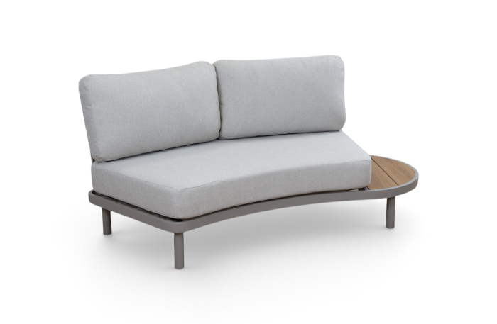 Linker bankdeel Loungebank Bari Beige Camel Aluminium Rope 