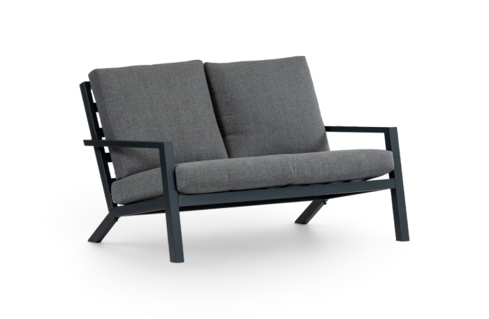 Loungebank 2 persoons Bezano Matt Black grey Aluminium 