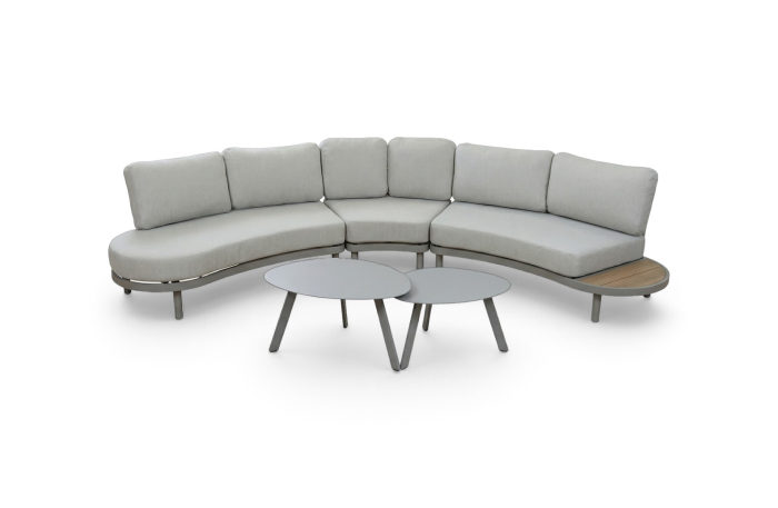 Loungeset 5-delig Bari Beige Camel Aluminium Rope