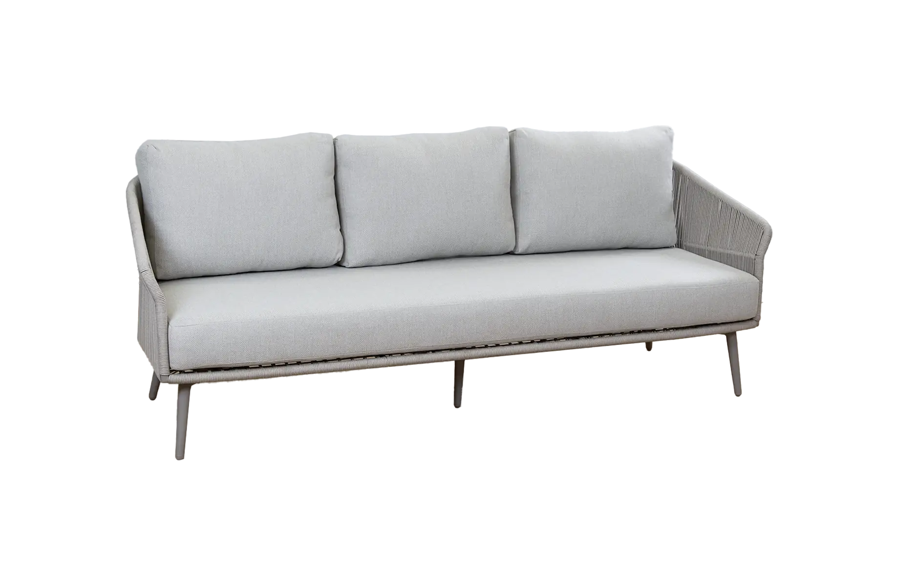 Loungesofa Alezio | 3 Sitzer | Beige | Camel Sake | Aluminium und Rope 