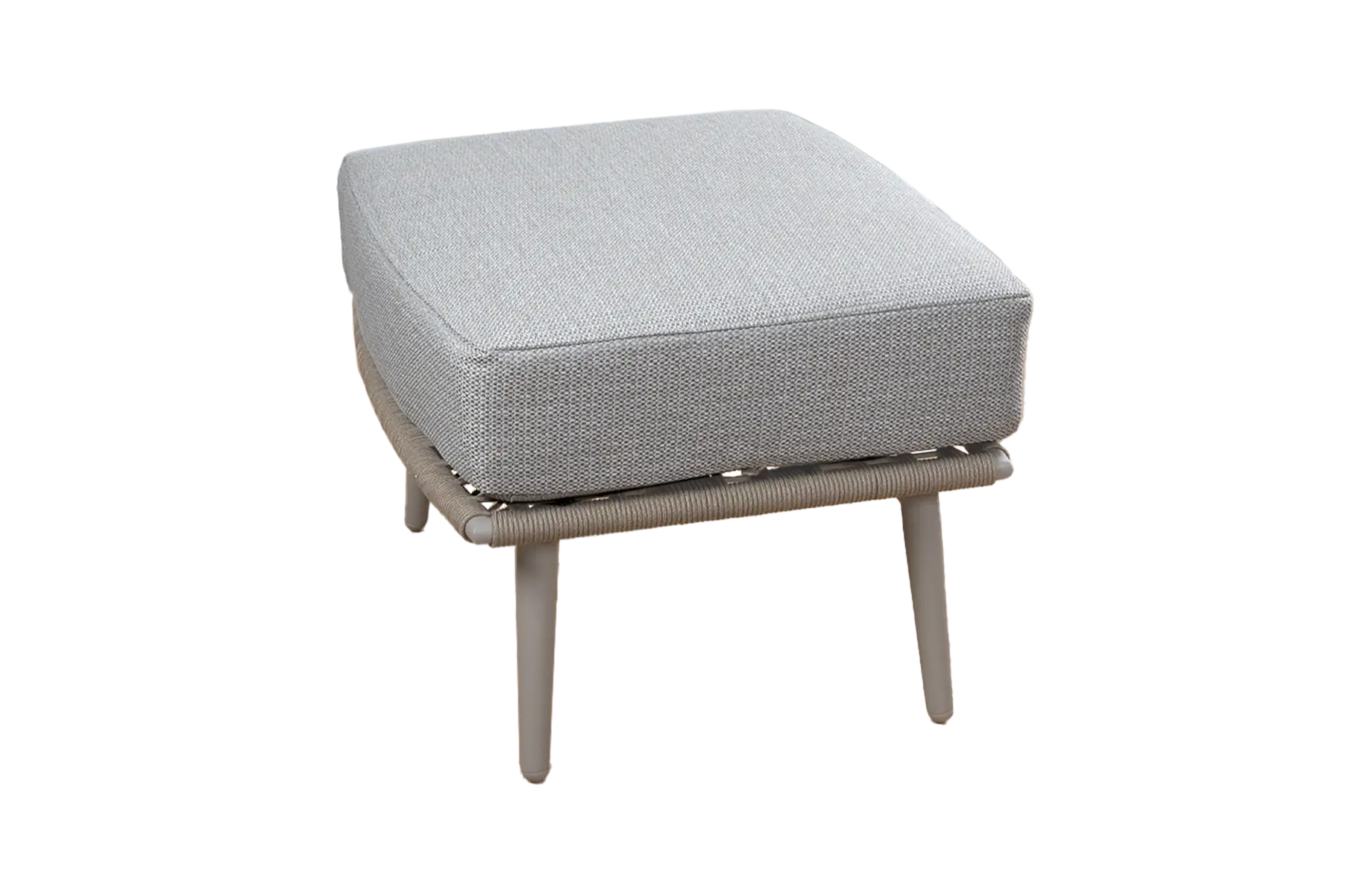 Hocker Alezio | Elfenbeinfarbe | Camel Mocca
