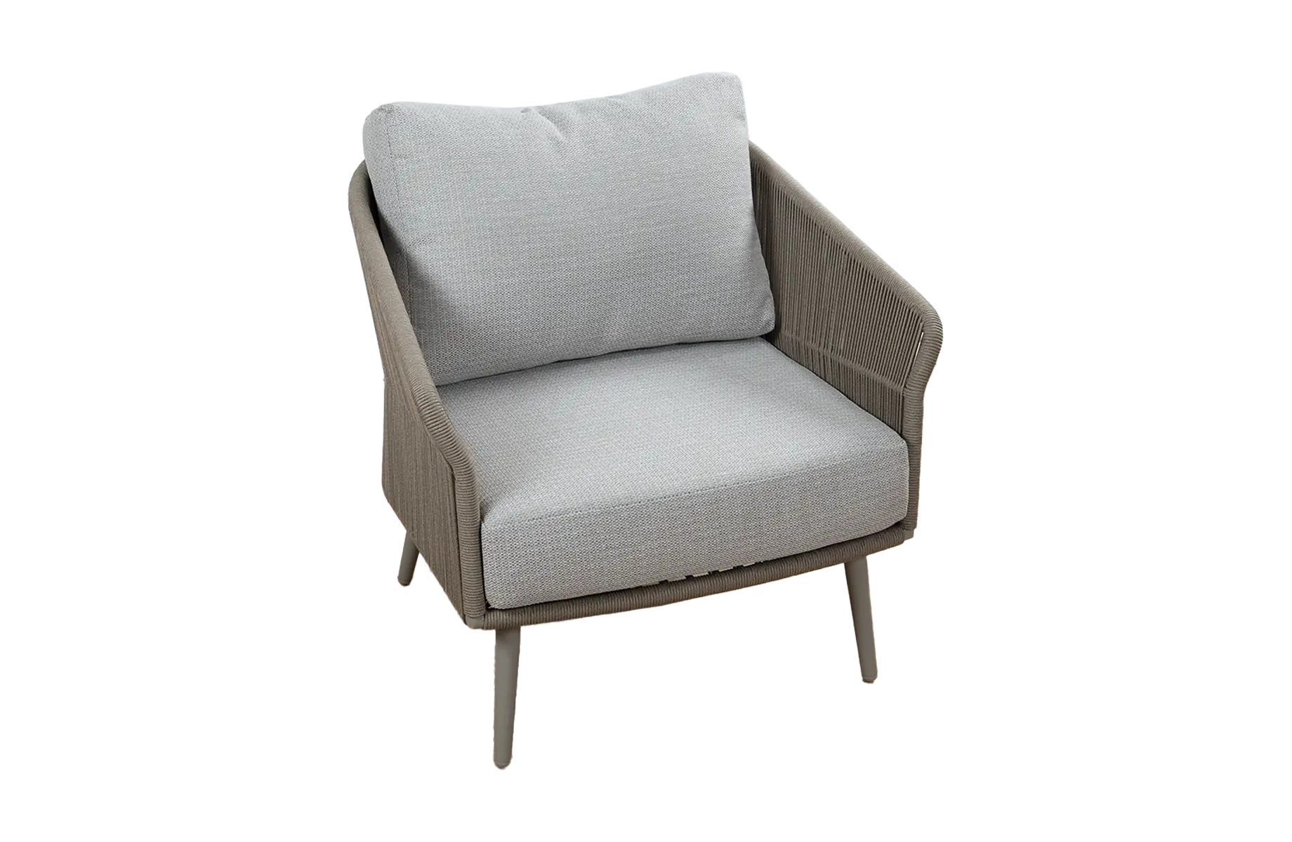 Loungesessel Alezio | Elfenbeinfarbe | Camel Mocca