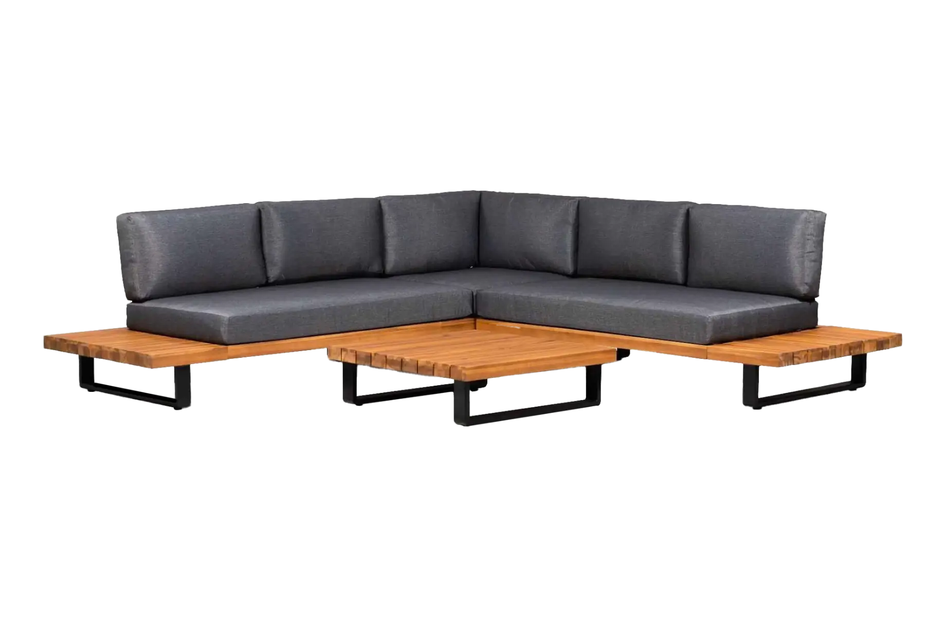 Ecklounge-Set Barstano | Anthrazit & Grau | Akazienholz und Aluminium