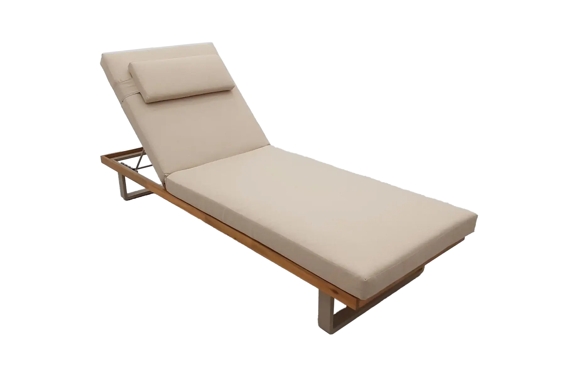 Gartenliege Bastan | Sand & Sable | Aluminium und Akazienholz