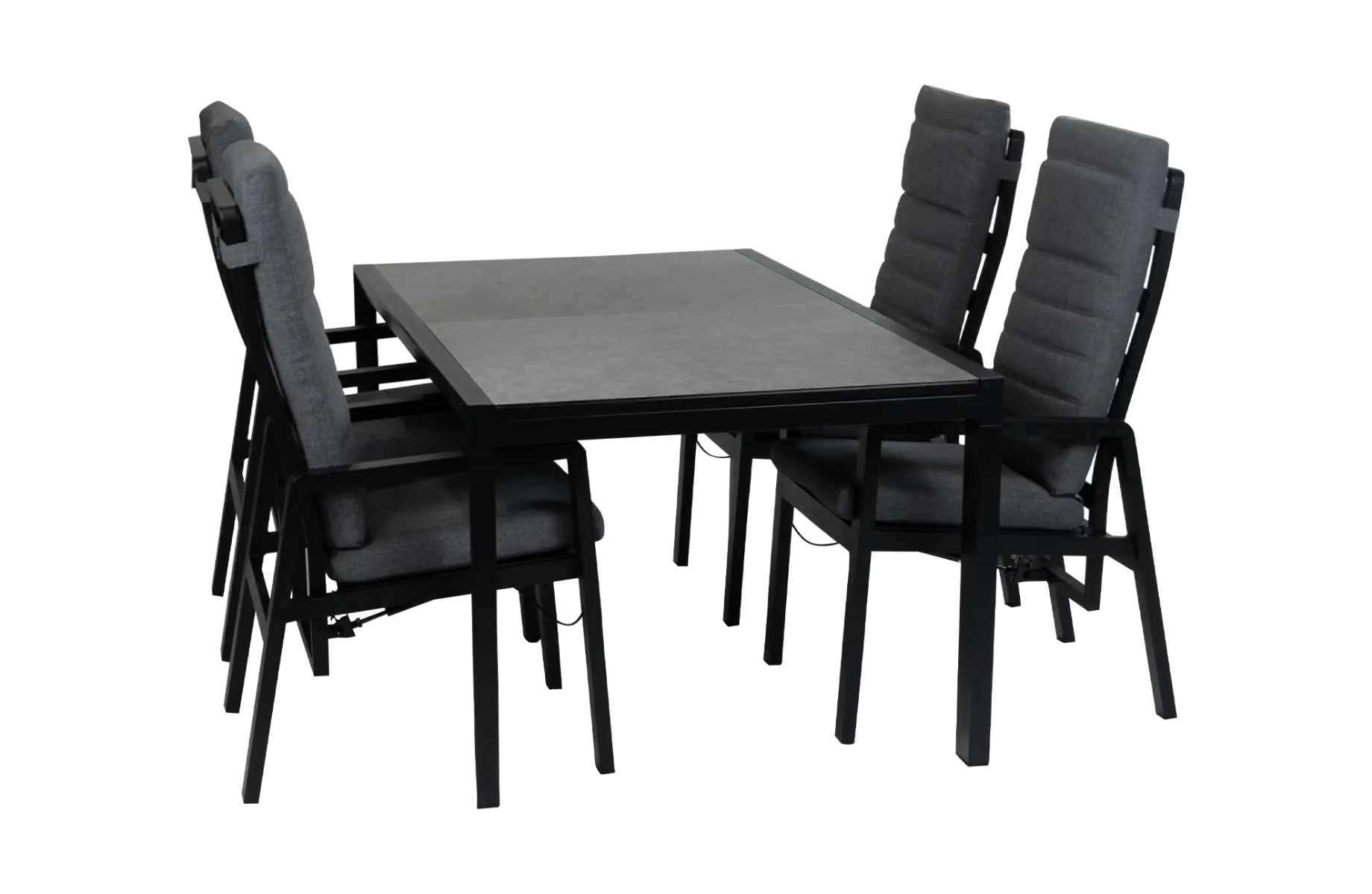 7-teiliges Garten-Set | 6 verstellbare Berlin-Gartenstühle | Ausziehbarer Gartentisch Mallorca - 180/240 x 100  cm