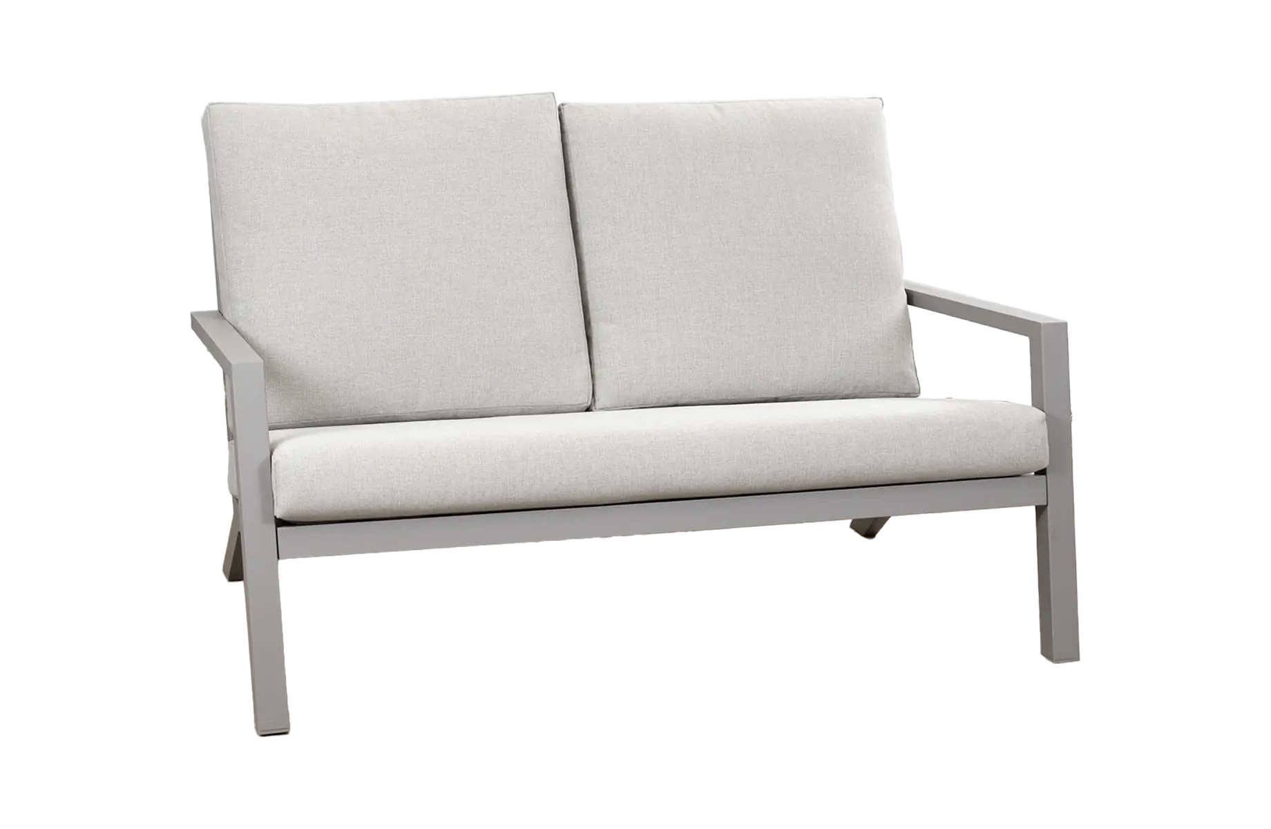 Loungesofa Bezano | 2-Sitzer | Taupe/Champagner | Aluminium