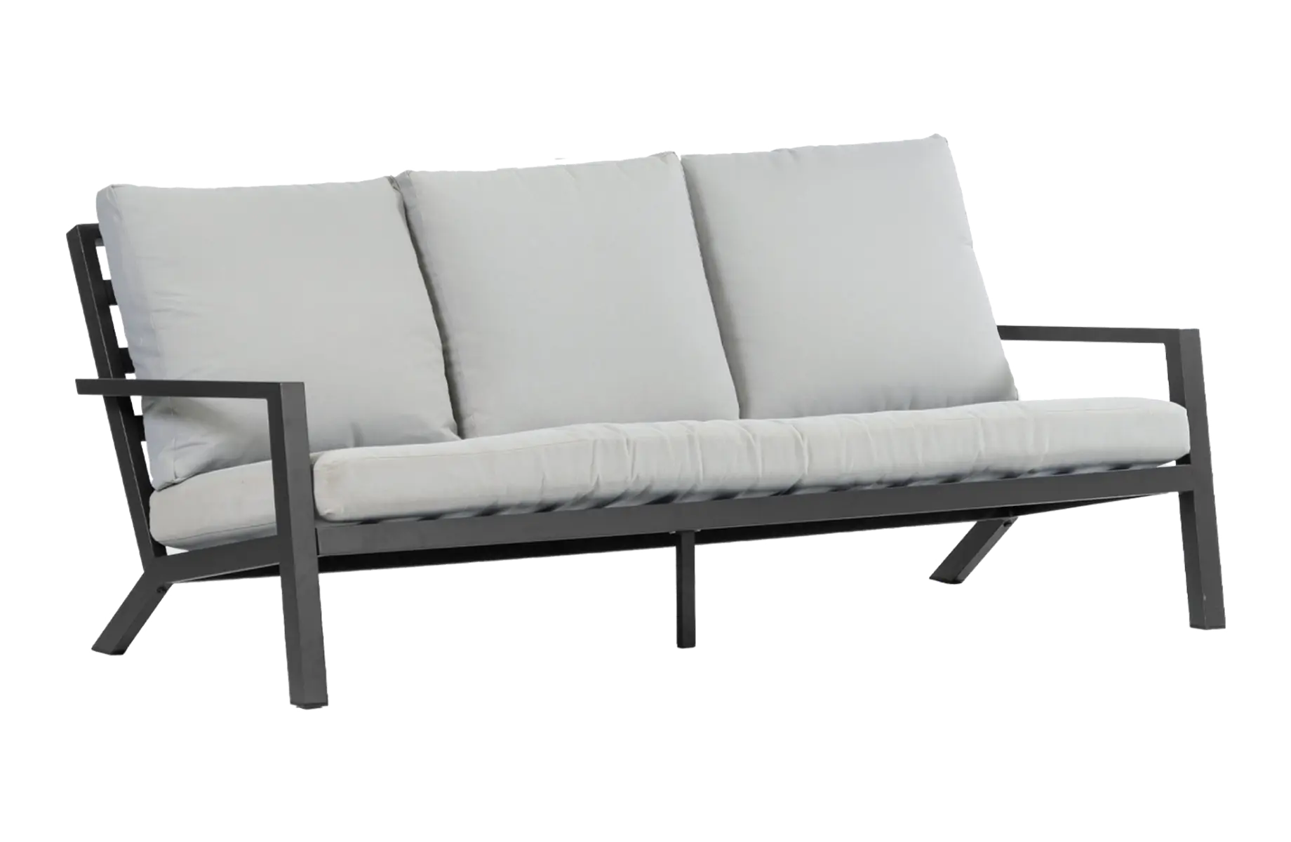 3-Sitzer Lounge-Sofa | Bezano | Mattschwarz / Creme | Aluminium