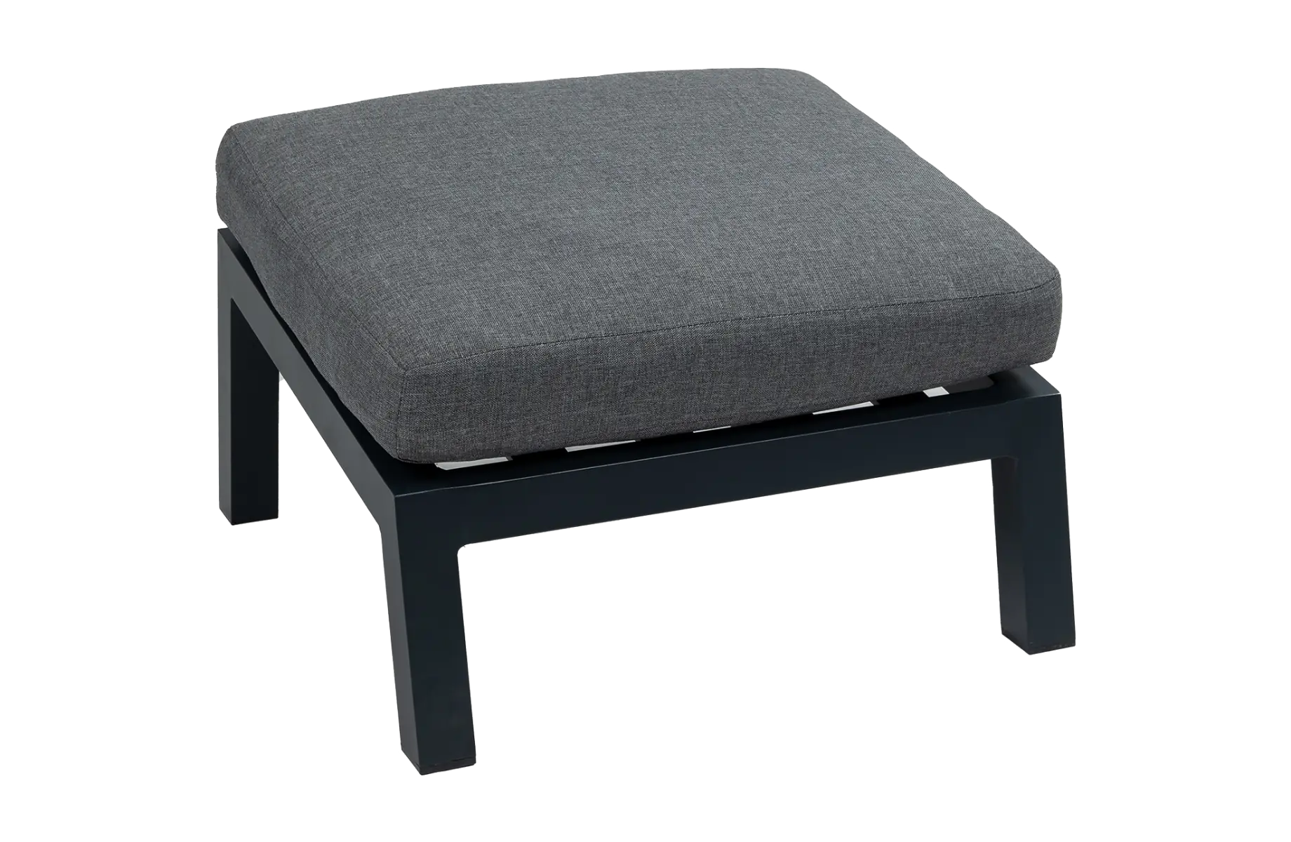 Fußschemel | Bezano | Mattschwarz / Grau | Aluminium