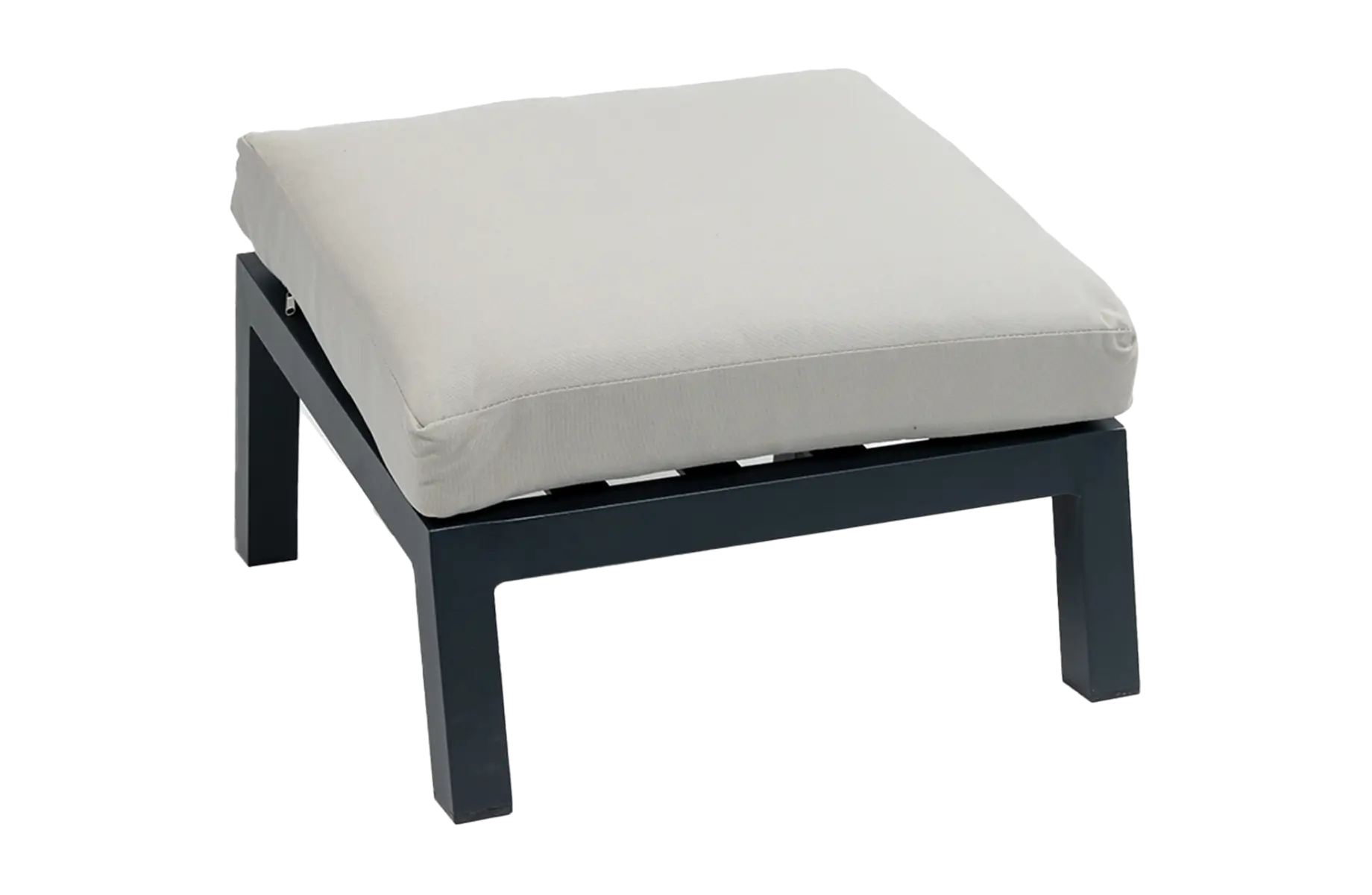 Fußhocker Bezano | Matt Black / Off White | Aluminium