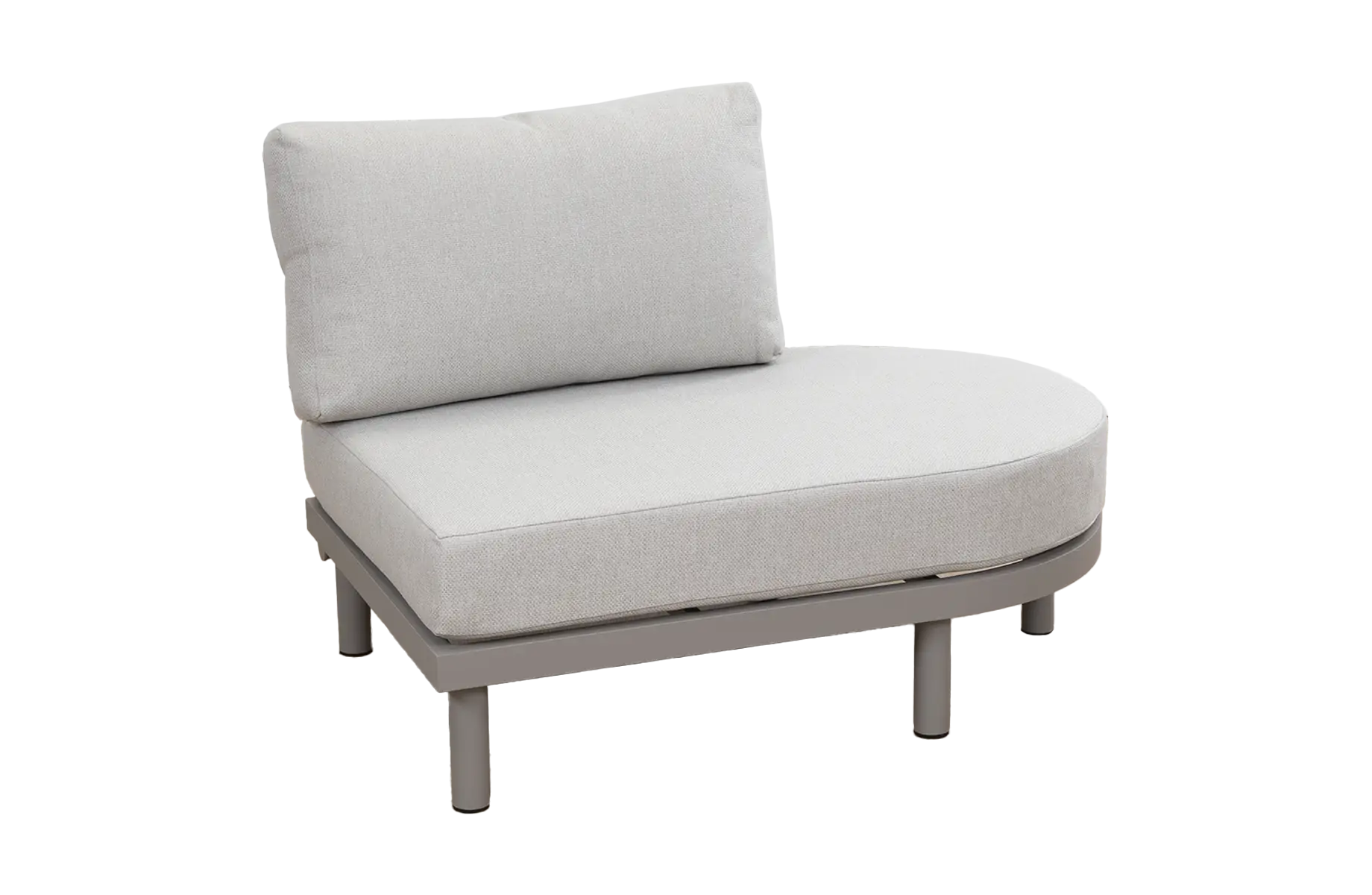 Ovales Sofa-Element Cavallino | Beige | Camel/Sake | Aluminium und Rope