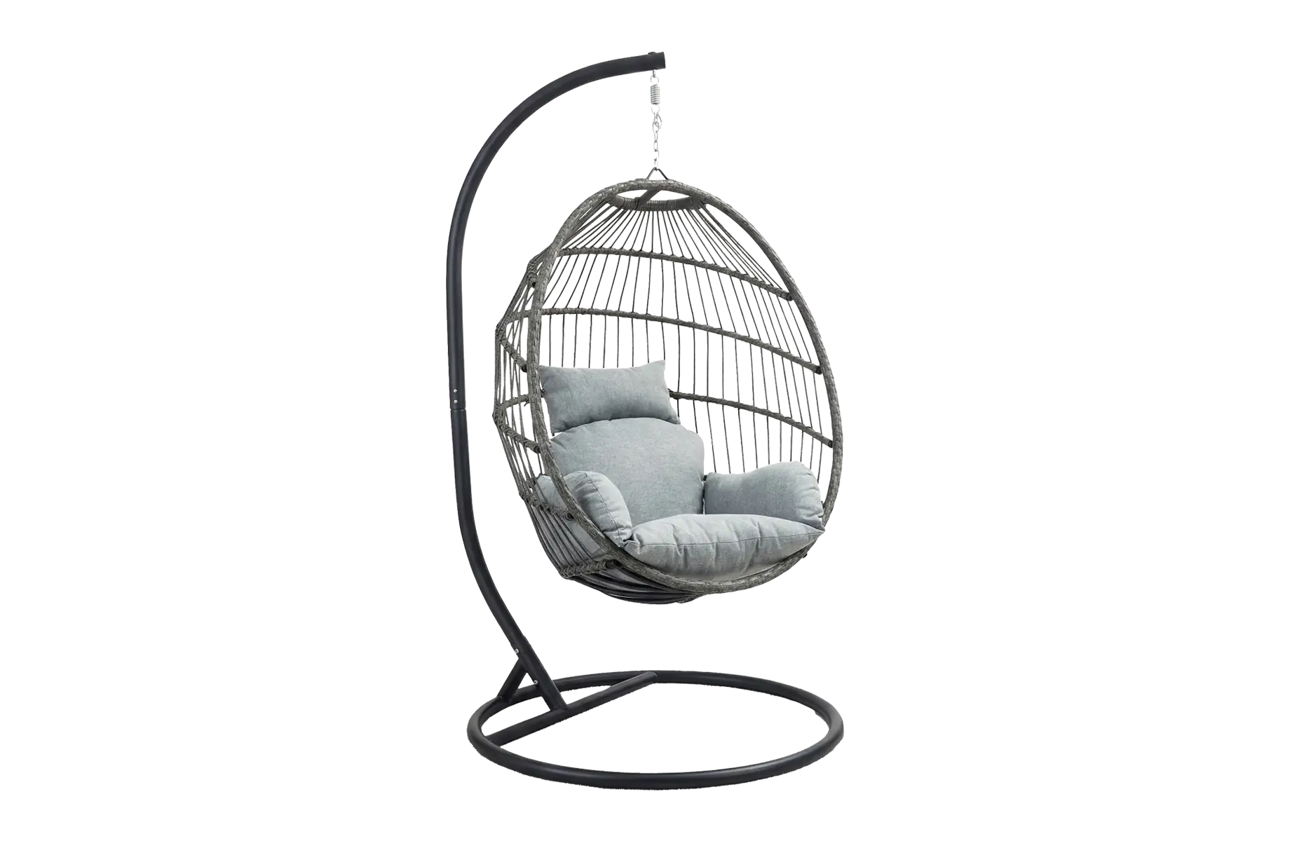 Hängesessel Coco | Grau & Schwarz | Aluminium und Rope