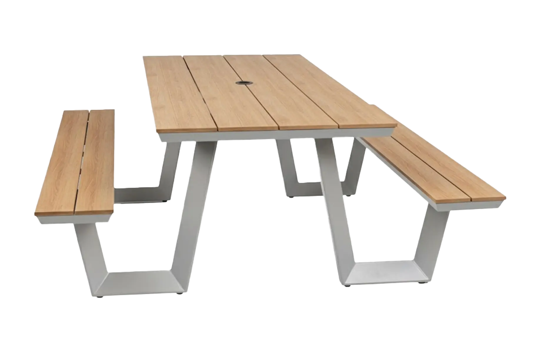 Picknicktisch Coffee Bay | Champagner | Aluminium & Tecon Teak