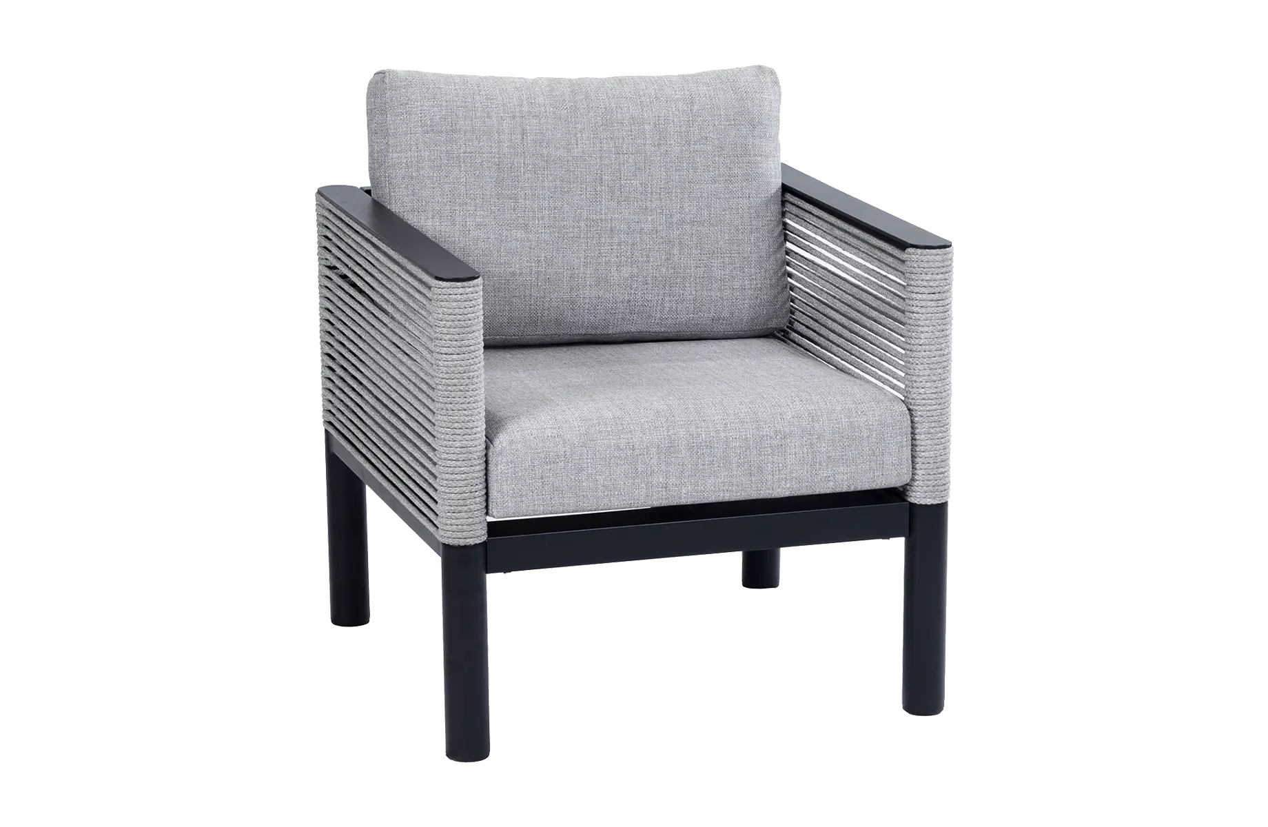 Lounge-Sessel Cuba | Schwarz | Rope & Aluminium
