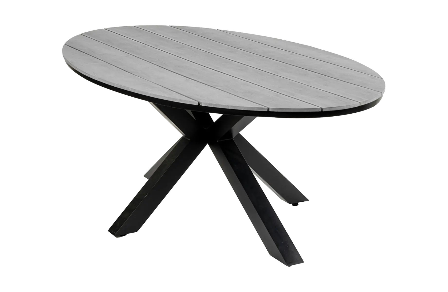 Ovaler Gartentisch | Limasol 220 x 115 cm | Polywood & Aluminium |  Grau