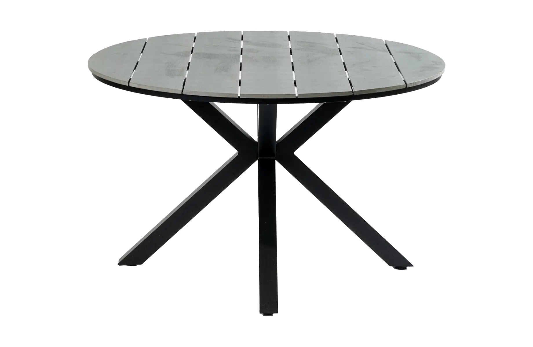 Runder Gartentisch Limasol &Oslash;120 cm | Grau | Polywood & Aluminium