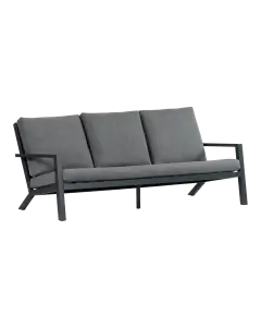 Loungebank Bezano | 3-persoons | Matt Black/Grey | Aluminium 