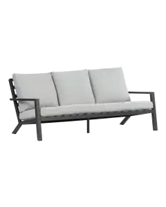 Loungebank Bezano | 3-persoons | Matt Black/Off White | Aluminium  | afmetingen