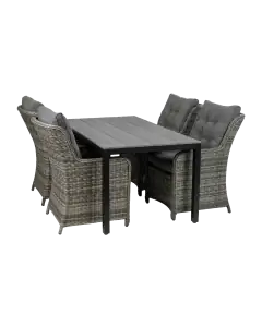 Dublin tuinset 5 delig-4 Dublin tuinstoelen-Ash Grey-cyprus tuintafel-grey-wicker-aluminium frame