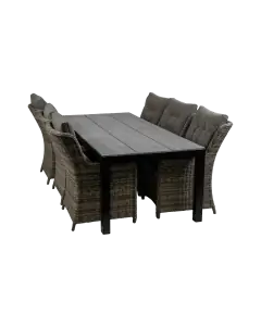 7-teiliges Gartenset | 6 Gartenstühle Dublin | Limasol Gartentisch | 225 cm