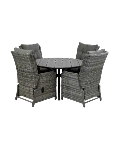 Cyprus-ronde-tuintafel-ash-grey-verstelbare-tuinstoelen-dublin tuinstoel-wicker-aluminium frame