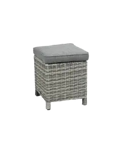 Dublin Hocker 40x40cm-Ash Grey-wicker-aluminium frame-grey lounge kussen