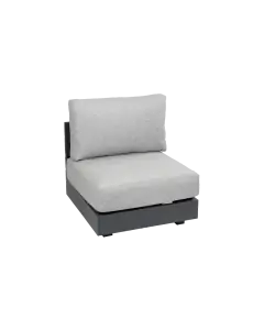 Mittel-Element Fosega | Loungesessel | Mattschwarz / Steingrau | Aluminium