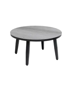 Mykonos ronde bijzettafel grijs zwart 73cm - ronde grijze bijzettafels kunststof - 4 Seizoenen Tuinmeubelen