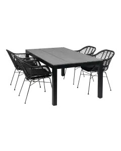5-teiliges Gartenset | 4 Oslo Gartenstühle |  Limasol Gartentisch 180 cm