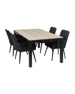 5-teiliges Gartenset | 4 Pisa Gartenstühle  |  Limasol Gartentisch 180 cm