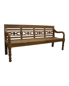 Stationsbank 2-zits | 100cm | Teakhout voorbeeld motief