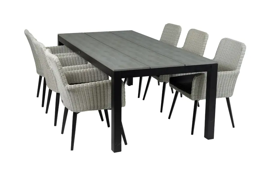 Pisa tuinset-7 delige tuinset-Pisa tuinstoel-white-polywood tuintafel-wicker-aluminium frame
