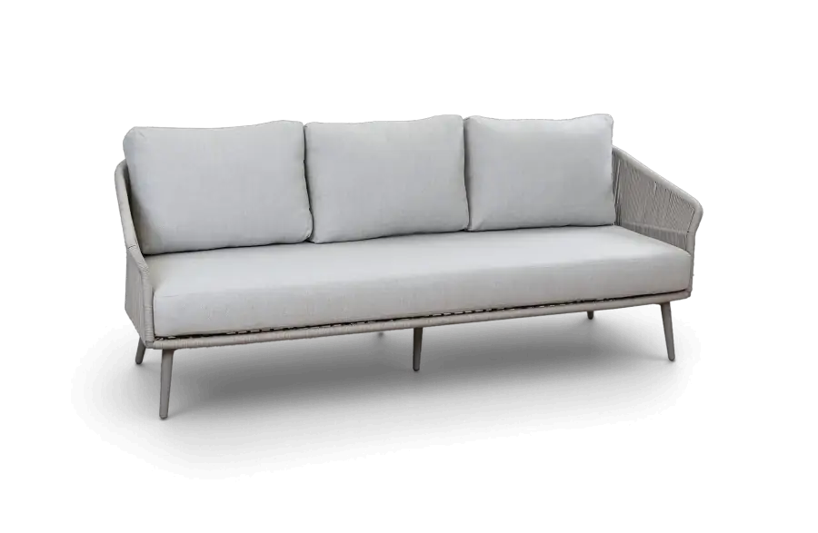 Loungebank Alezio Beige en Camel van Aluminium en Rope PNG