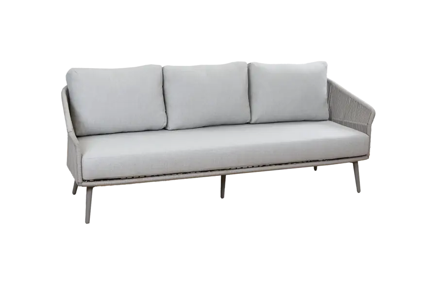 Loungesofa Alezio | 3 Sitzer | Beige | Camel Sake | Aluminium und Rope 