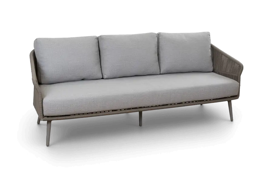 Loungebank Alezio Latte en Camel van Aluminium en Rope PNG
