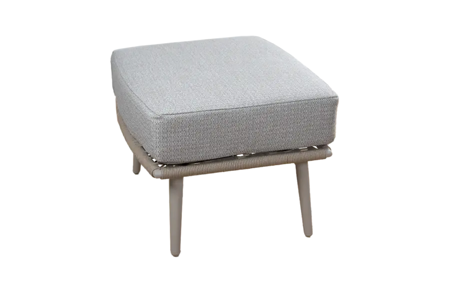 Hocker Alezio | Elfenbeinfarbe | Camel Mocca