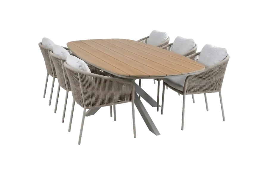 7-delige tuinset | 6 Alezio tuinstoelen | Tuintafel Cadiz 240x115cm 