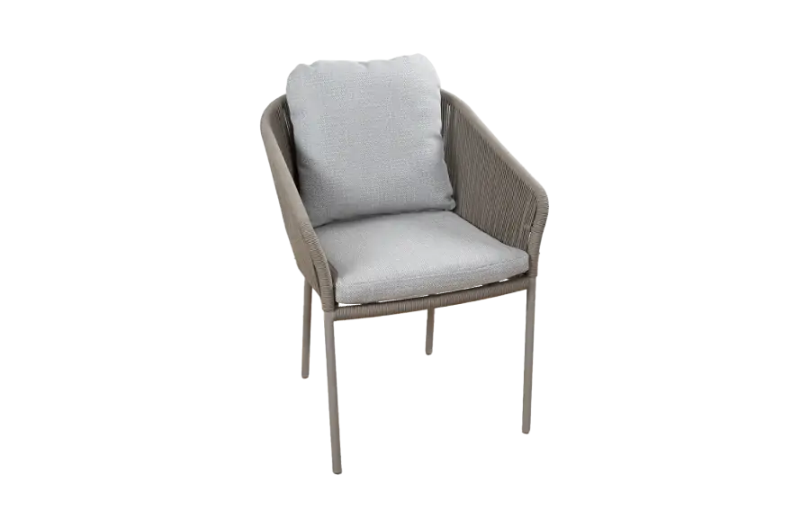 Dining Gartenstuhl Alezio | Elfenbeinfarbe | Camel Mocca