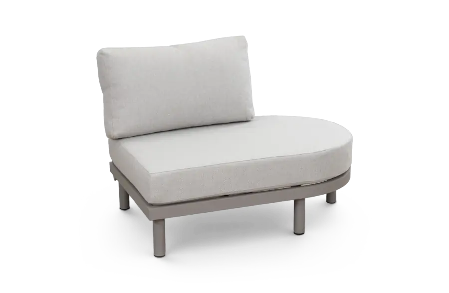 Ovales Sofa-Element Cavallino | Beige | Camel/Sake | Aluminium und Rope