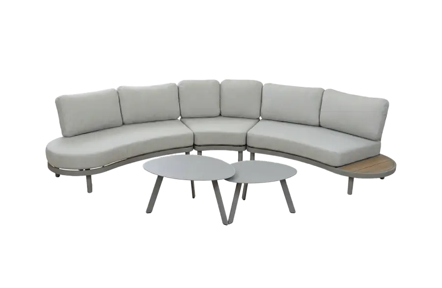 5-teiliges Lounge-Set Bari | Beige & Camel | inkl. 2 Secli Beistelltische