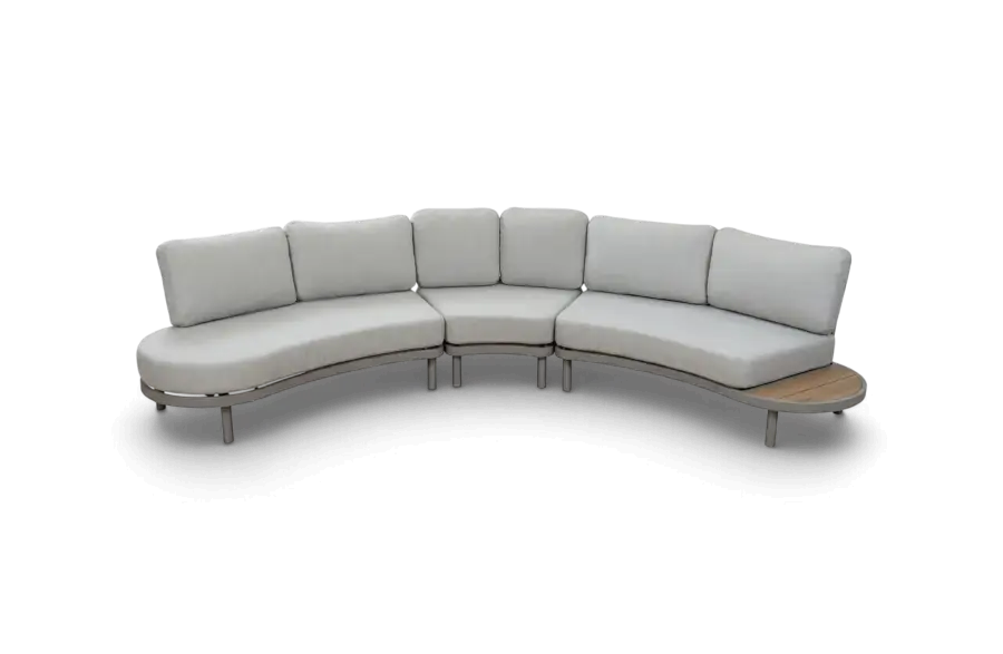 Loungebank Bari Beige Camel Aluminium Rope PNG