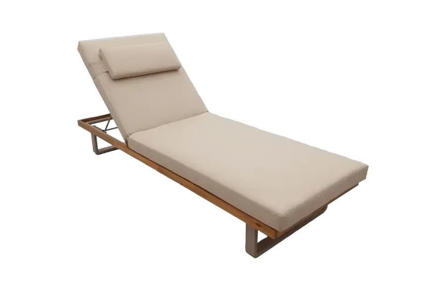 Gartenliege Bastan | Sand & Sable | Aluminium und Akazienholz