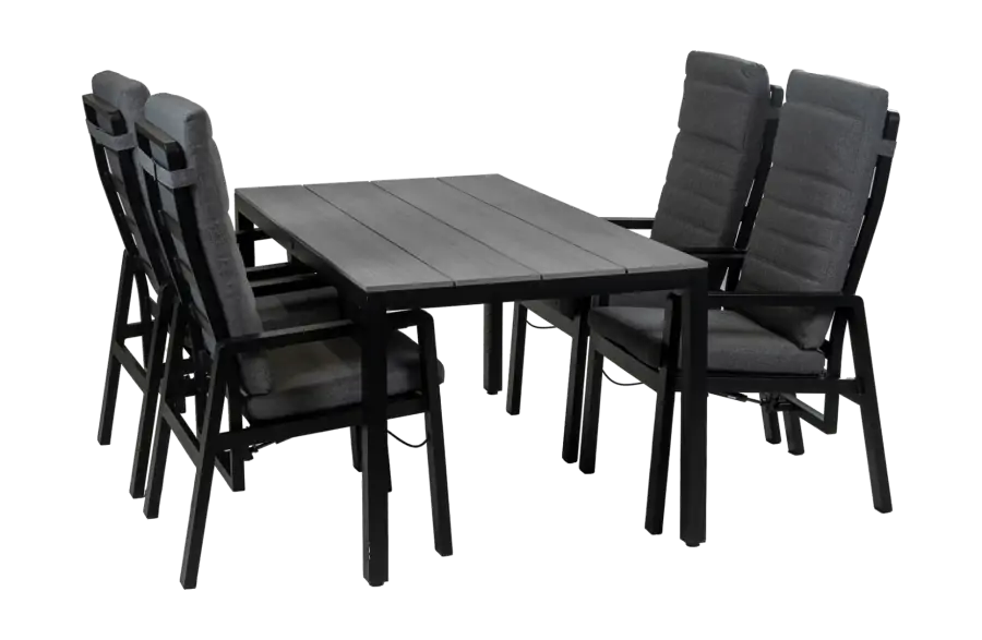 Zwarte-rechthoekige-tuinset-4personen-grijs-4-seizoenen-tuinmeubelen