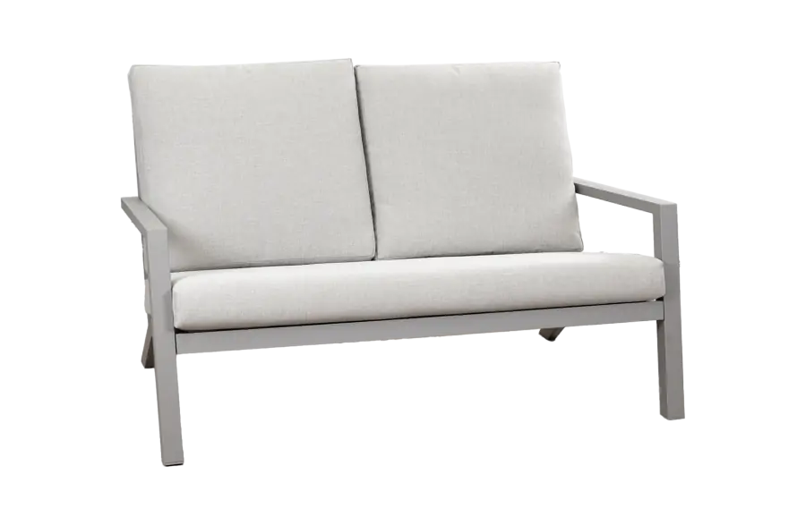 Loungesofa Bezano | 2-Sitzer | Taupe/Champagner | Aluminium