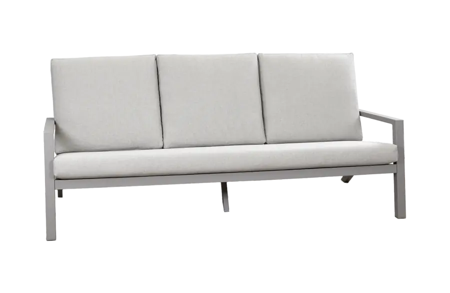 Loungesofa Bezano | 3-Sitzer | Taupe/Champagner | Aluminium