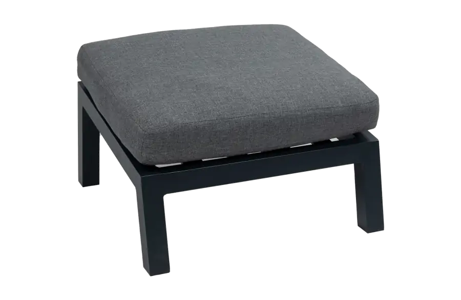 Fußschemel | Bezano | Mattschwarz / Grau | Aluminium
