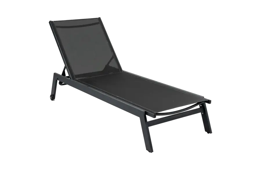 Liegestuhl Bonaire | Schwarz | Aluminium & Textil