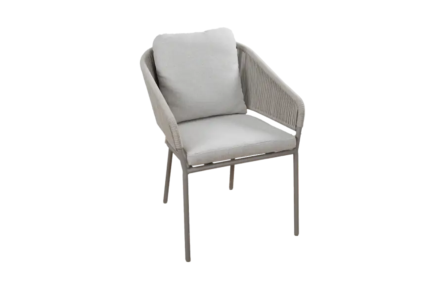 Dining Gartenstuhl Brindsi | Beige | Camel/Sake | Aluminium und Rope